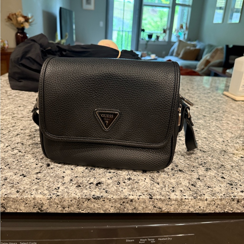 Guess Black Messenger Bag with Minimalist Design